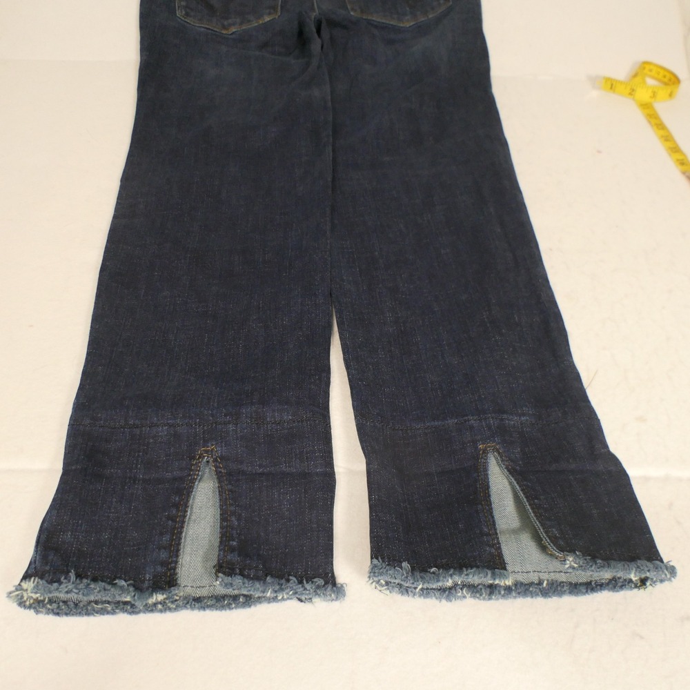 Democracy Womens Jeans 4 Blue Absolution Straight Leg Boho Edgy Raw Hem Slit - Picture 7 of 9